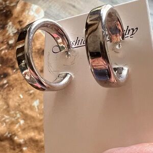 Sterling Silver Chunky Hoop Earrings